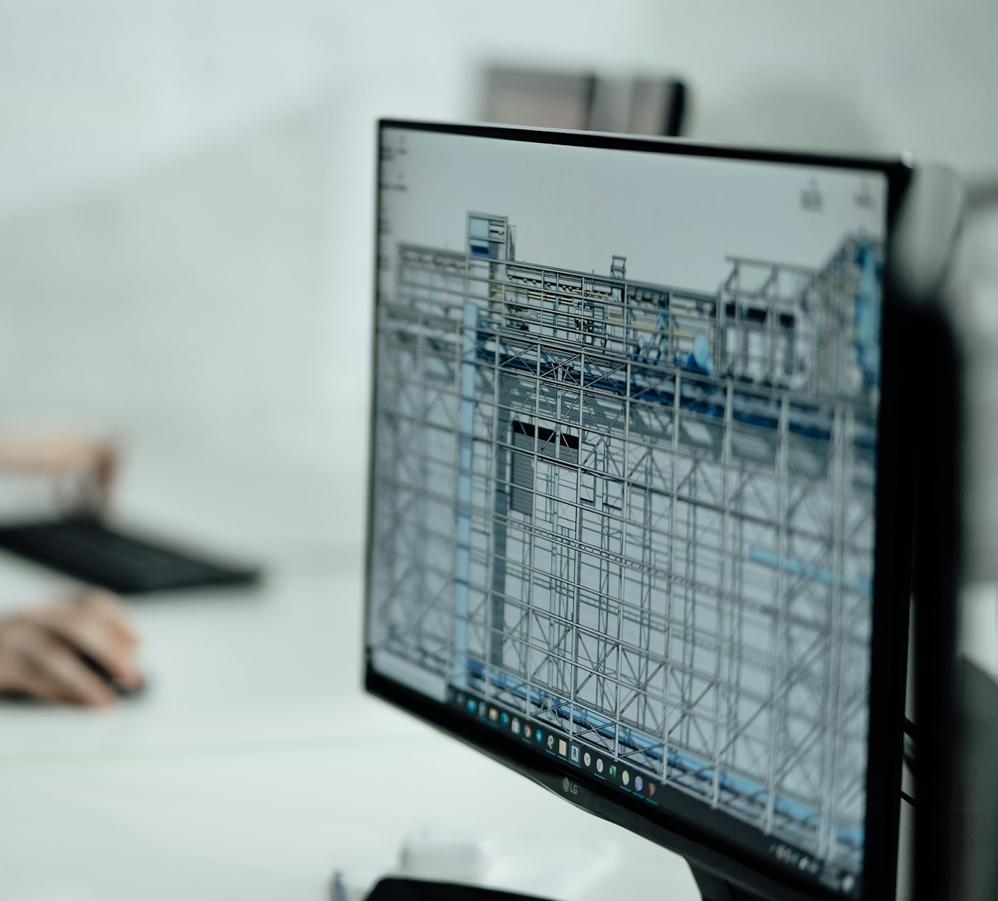 person using black laptop computer